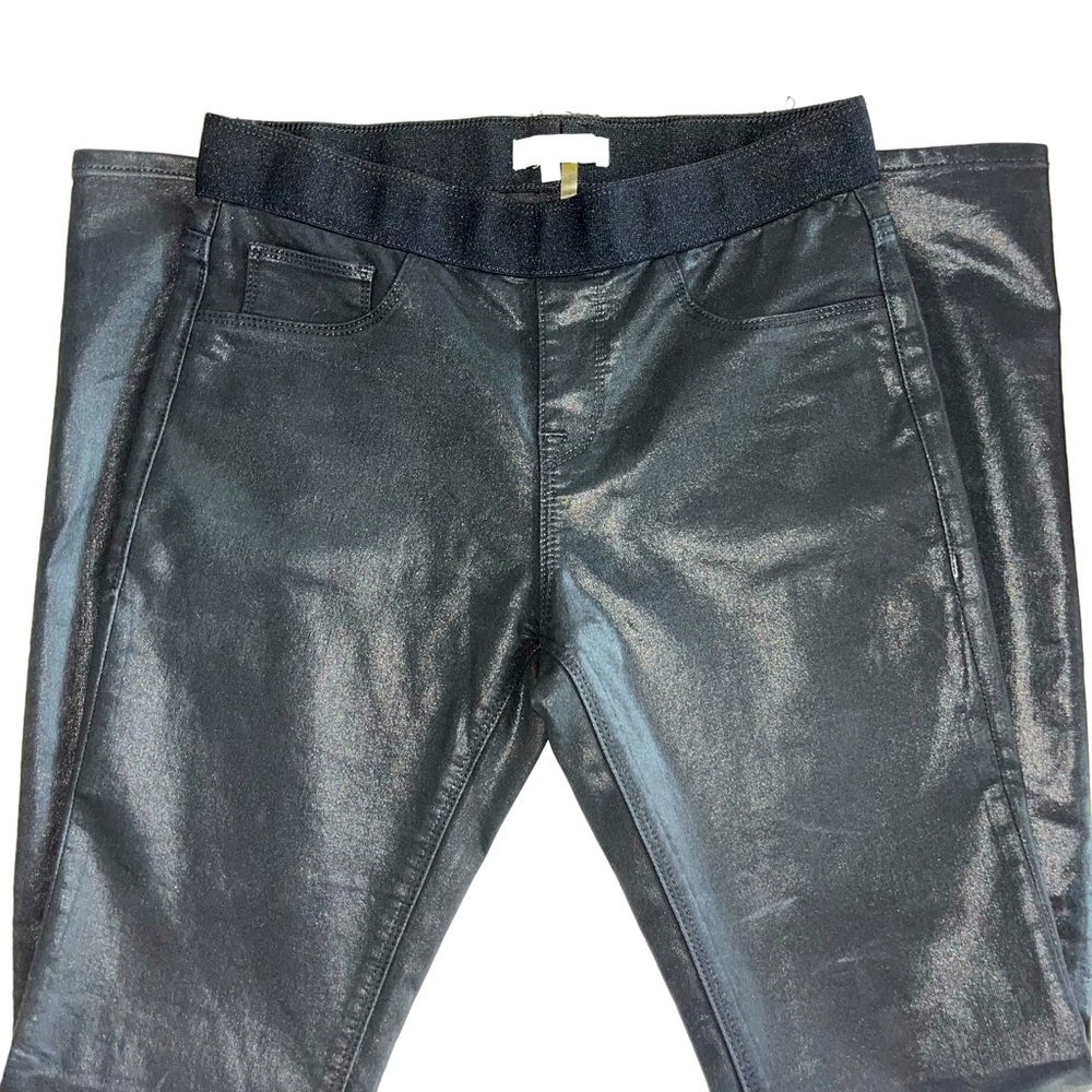 One State Black Waxed Skinny Jeans